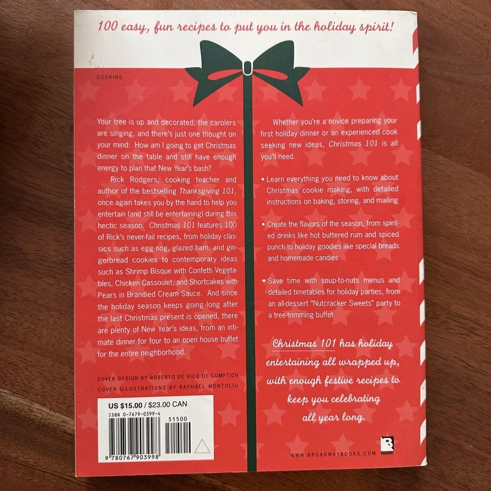 Christmas‎ 101 Rick Rodgers Holiday Recipes Cookbook Entertaining Paperback Book